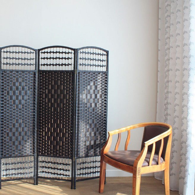 연결가능 3단 높이 150 x 폭 120cm 중형 파티션 인테리어파티션 라탄파티션 칸막이 가리개 가림막 파티션 이동식파티션 식당가리개 가벽 병풍 업소용 사무용, 커피