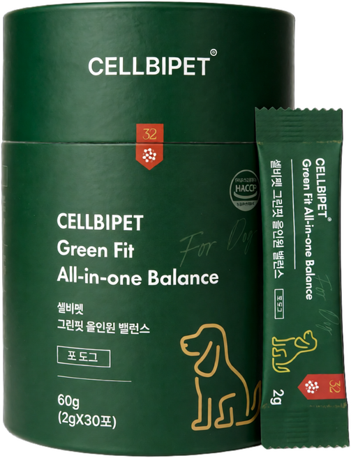 셀비펫 그린핏 올인원 밸런스 강아지 종합 영양제 유산균 장건강 눈 피부 관절, 1박스, 종합영양제, 30회분