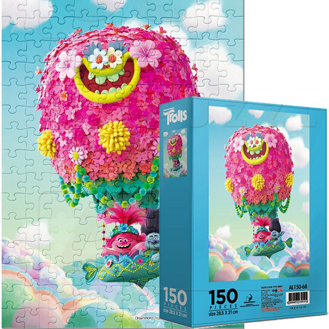 퍼즐샵 150P 퍼즐 모음선택 디즈니 캐릭터 미니언즈 토이 미키 액자 학교 DIY, 17 68 트롤 즐거운 하늘 여행, 1개