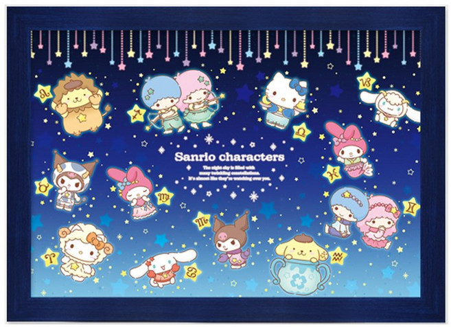 토이앤퍼즐 산리오캐릭터즈 별자리 1000피스 직소퍼즐액자 TPD10-028, 1개, 퍼즐+우드블루액자