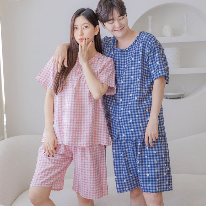 2WE 봄 여름 커플 풍경인견 가족잠옷세트 아동 주니어 파자마