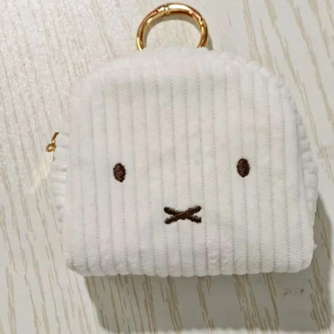 카와이 미피 토끼 메이크업 가방 귀여운 만화 코듀로이 지퍼 동전 휴대용 헤드폰 립스틱 보관, 01 A, 1