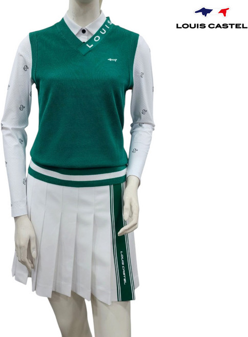 루이까스텔 여성 봄 여름 넥어라운드 피케이 V넥 니트 조끼 베스트 7LEVT302