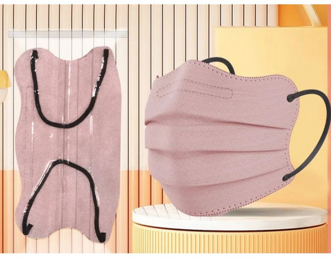 V臉波浪形口罩 夏日透氣, 1個, CC0202-藕粉1入-買十贈一