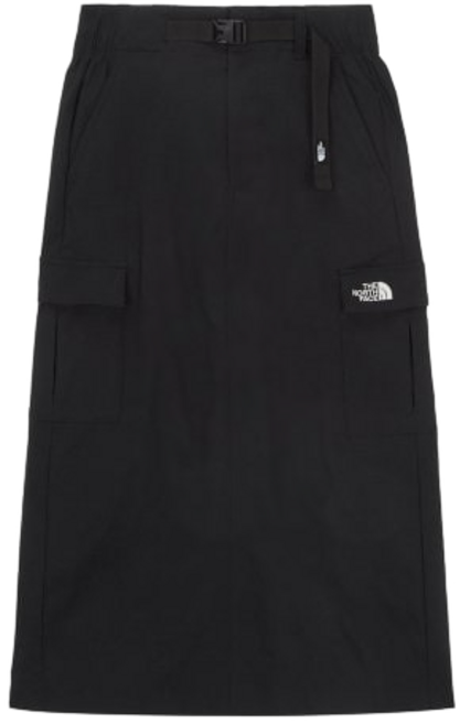 (정품 매장) 노스페이스 여성 데인 스커트 롱 카고 스커트 아웃도어 캠핑 블랙