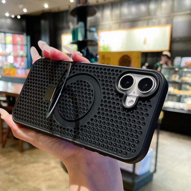 軒恒Leen iPhone 14 Pro 磁吸無線充手機殼，一體式金屬支架與透氣散熱設計