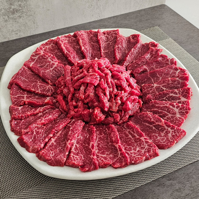 황제한우 1++등급 한우 육사시미 (덩어리 냉장) 마장동 투뿔 설깃 우둔 설도, 1개, 200g