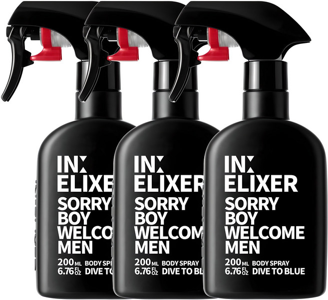 이넬릭서 바디스프레이 남자 향수 다이브 투 블루 향, 200ml, 3개