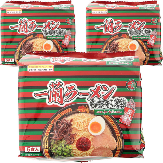 이치란 라멘 치지레면 특제 빨간 비법 가루 포함 5개입, 3개