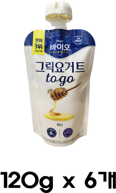 매일바이오 그릭요거트 투고 허니 120g 6개입/냉장무배, 6개