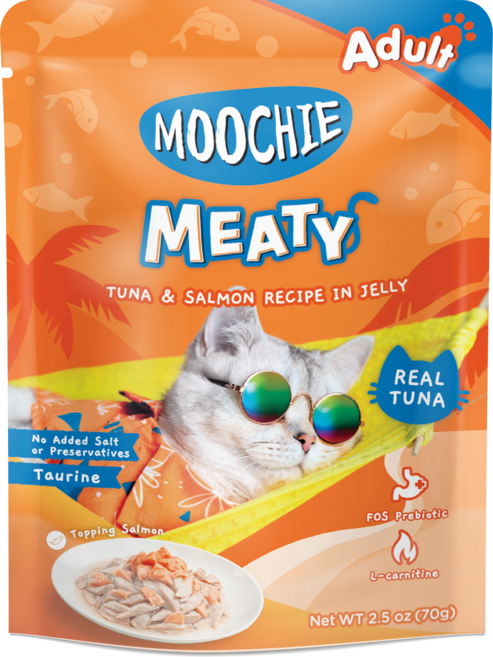 무치 미티 고양이 파우치간식 참치연어젤리 파우치, 연어+참치, 70g, 6개