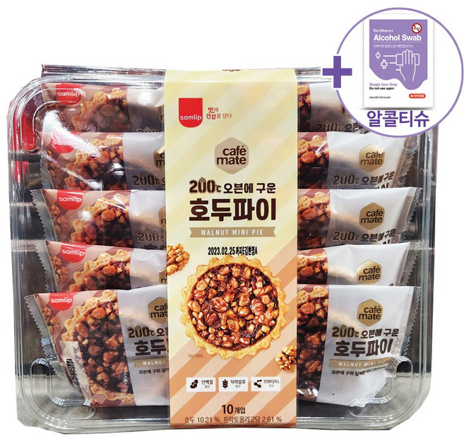 삼립 오븐에 구운 호두파이 400G(40GX10) + 더메이런 알콜티슈, 400g, 1개