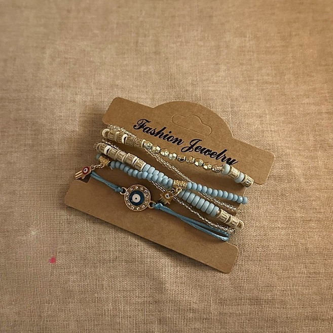 레트로 빈티지 에스닉 보헤미안 레이어드 연예인 구슬 팔찌 파티 쥬얼리