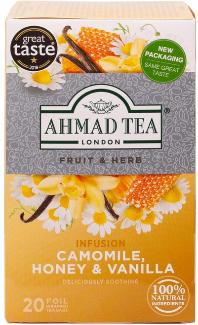 독일 아마드티 Ahmad Tea Camomile Honey & Vanilla 카모마일 & 허니 & 바닐라 후르츠 and 허브차 티백, 20개입, 4개