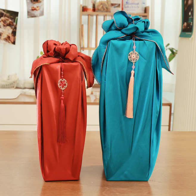 인삼꽃주 포장 보자기 인삼주 전통주 인삼 담금주 만들기 키트 상견례선물 슬러브 겹보자기, 일반블루, 1개