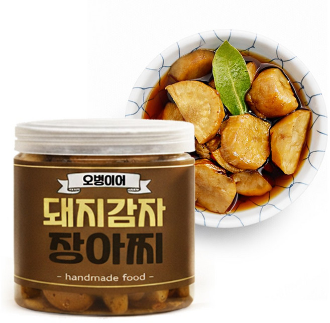 오병이어 스토리 수제반찬 돼지 감자 장아찌 밥도둑 집밥 캠핑 여행 반찬 간편식, 1개, 300g