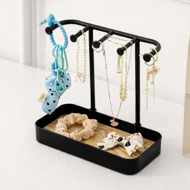 무아랑 엉킴방지 공간절약 악세사리 트레이, 블랙