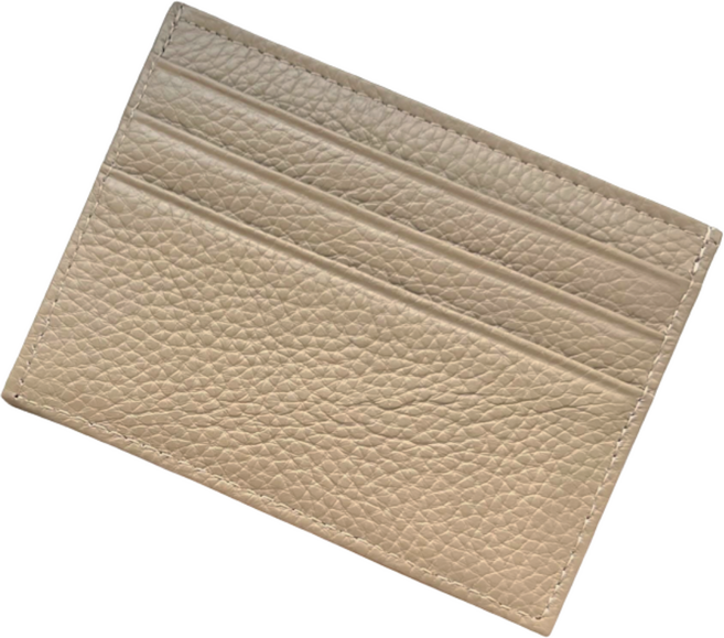 MINA 真皮卡片夾 素色卡片收納夾 牛皮卡夾 杏色