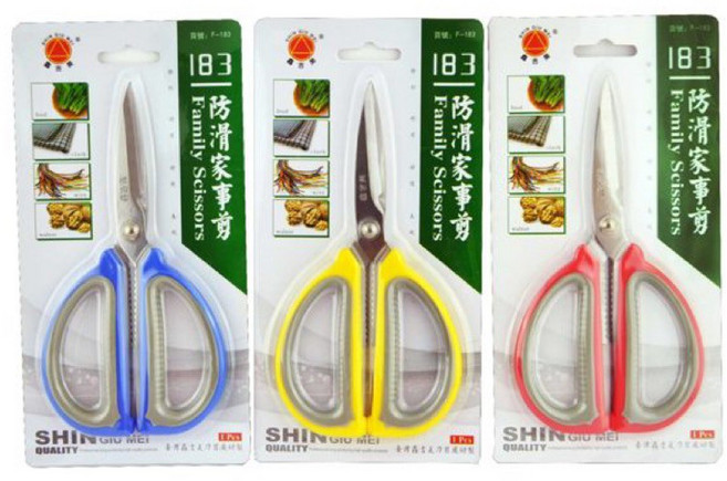 鑫吉美防滑家事剪 F-183 藍色, 藍色；顏色缺貨時，買家同意顏色隨機出貨, 1個