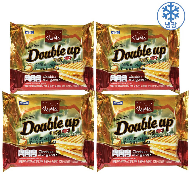 상하치즈 더블업 체다 슬라이스, 240g, 4개