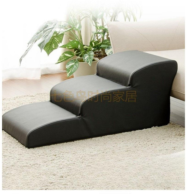 반려견 논슬립 계단 강아지슬라이드 고양이, 블랙 미끄럼 방지 가죽