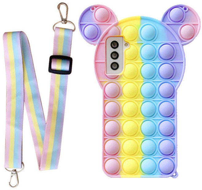 바이주주 팝잇 푸쉬팝 키즈폰 어린이폰 목걸이 곰돌이 갤럭시 케이스