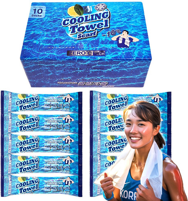 넥스트세이프 폭염대비 쿨링타올 스카프 -10도 3시간지속 휴대용 쿨링템, 10개