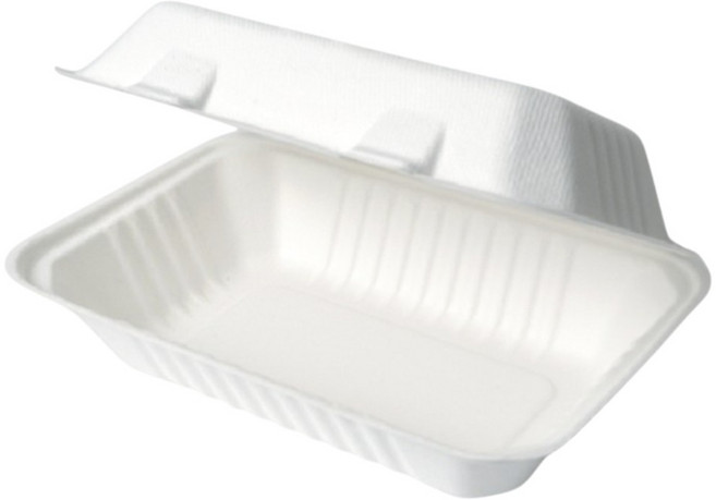 아이엠그리너 친환경 일회용 밀짚 펄프 일체형 배달 용기 화이트 850ml, 1개, 50개입