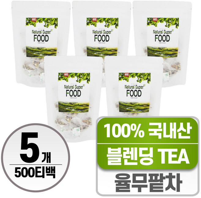 국내산 대용량 율무팥차 헬시위듀 블렌딩티 물대신차 티백, 5개, 100개입, 1.2g