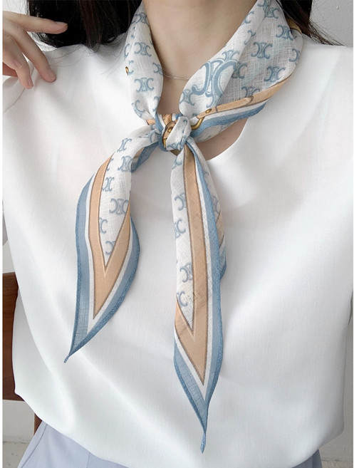 린넨 패턴 쁘띠 마름모 스카프 소라