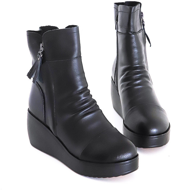 트리샤 소가죽 여성 부츠 태슬 통굽 앵클부츠 CNK072