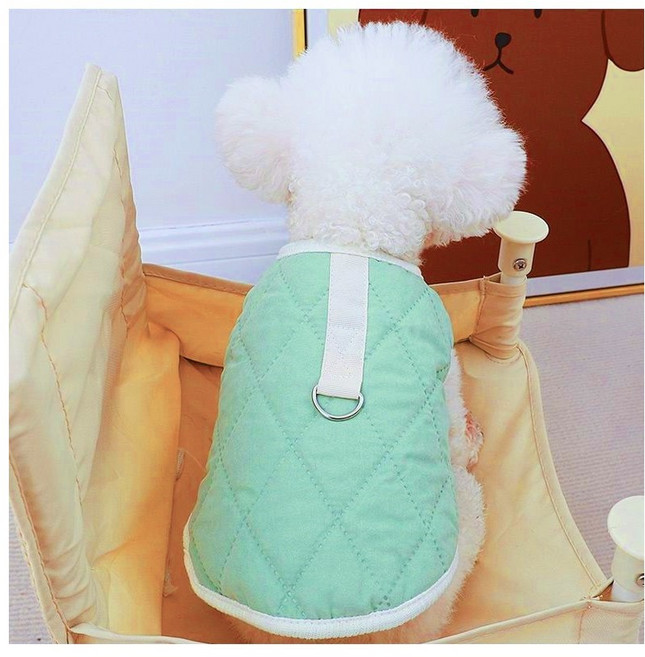 상상디앤에이 소형 강아지 누빔 조끼, 민트, 1개