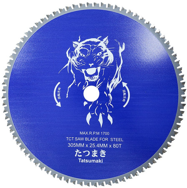 타쓰마끼 원형톱날 금속용 305 x 25.4 x 3.0 x 80T, 1개