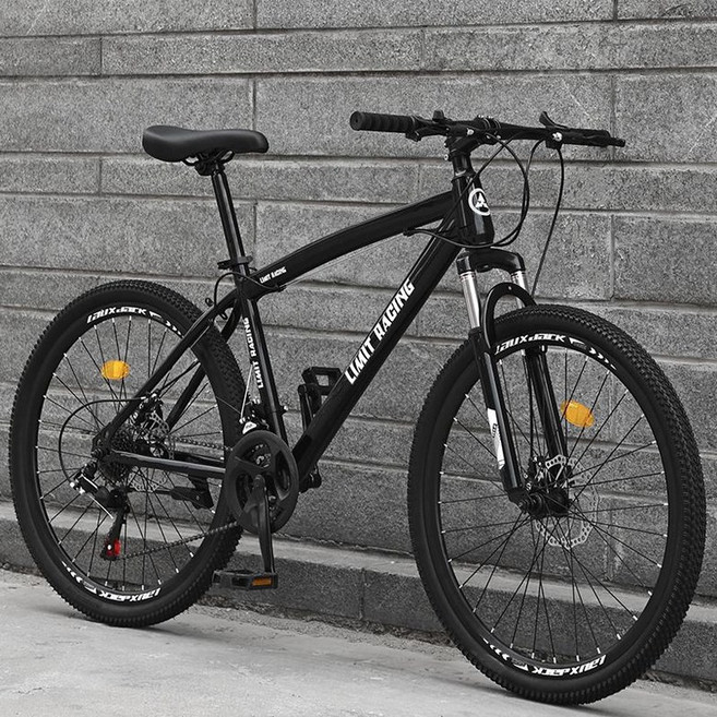 트렉자전거 산악 24인치 MTB 학생 프레임 출퇴근, 21단, 최상급 블랙