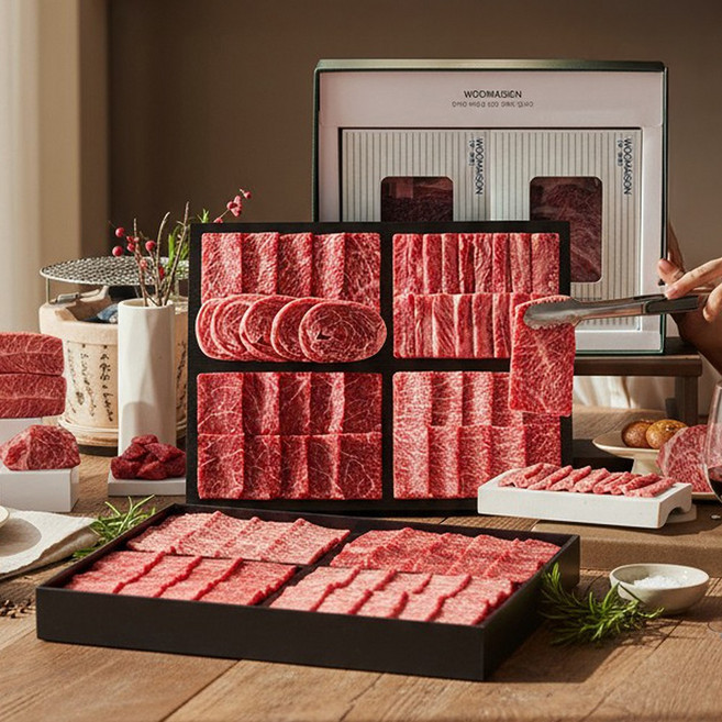 1++한우선물세트 소고기 마장동 한우 새해 설 추석 명절 어버이날 선물세트, 디럭스세트(꽃등심+갈비+안심+채끝), 1세트