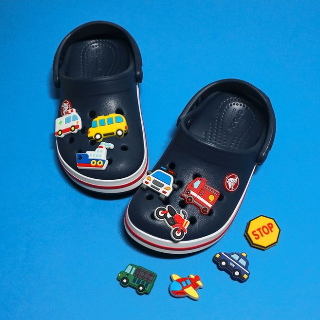 10p LED 자동차 비행기 탈것 신발 파츠 참 세트