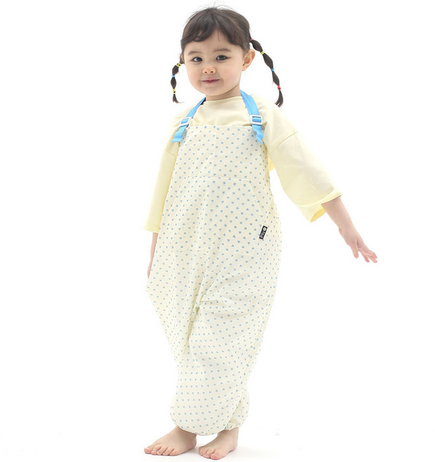 플리에 멜빵형 미술가운/모래놀이바지/갯벌체험옷, 크림하늘하트
