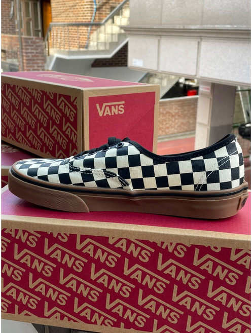 VANS 반스 어센틱 체커보드 블랙 화이트 검 남녀공용 운동화 단화 스니커즈