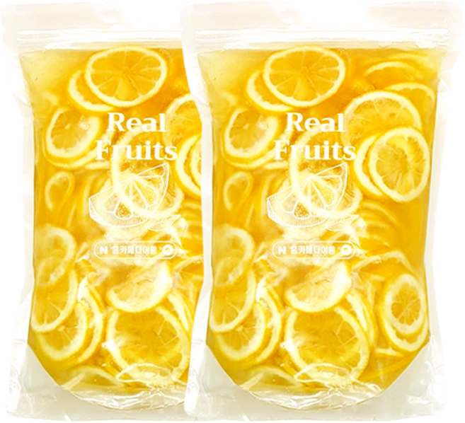 홈카페 다이쑝 레몬청 수제 과일청 홈카페 카페용 대용량, 2kg, 1개, 2개입