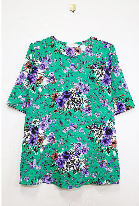 형제상회 할머니티 라운드 빅사이즈 지지미 할머니옷 여름 7부 국산 0021SS05