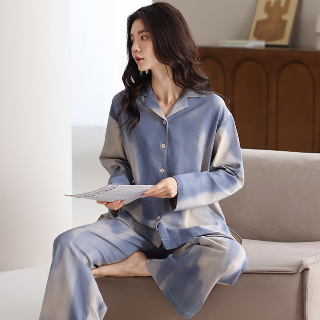 ANYOU 순면 100% 여성 파자마 세트 부드러운 프리미엄 코튼 홈웨어 잠옷 상하의 연인 가족선물 추천