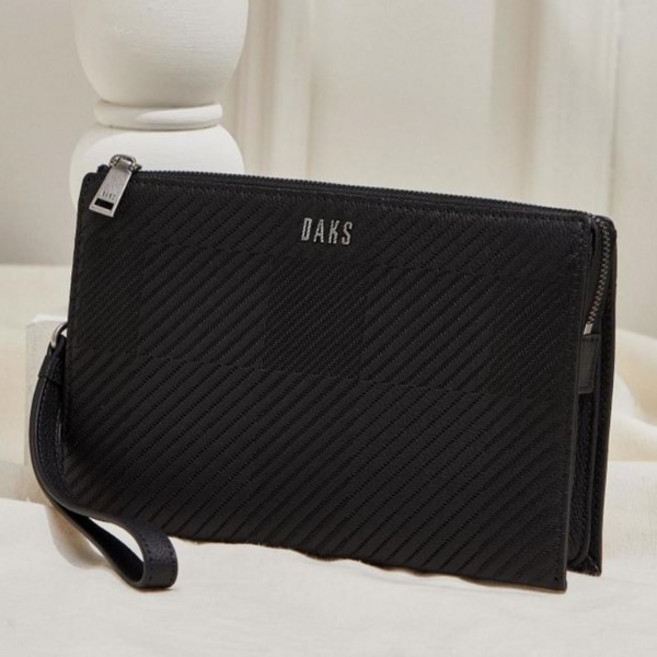 국내정식매장 닥스 남성 여성 DBBA3E305BK GREAT HOUSE CHECK 블랙 체크배색 소가죽 클러치백 가방