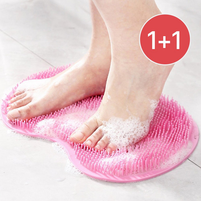 모두일상 발세척매트 풋브러쉬 1+1 흡착식 발각질제거 풋클리너 욕실 발브러쉬, 2개