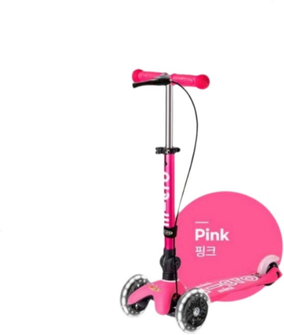 마이크로킥보드 미니 폴더블 디럭스 LED, 핑크, 1개