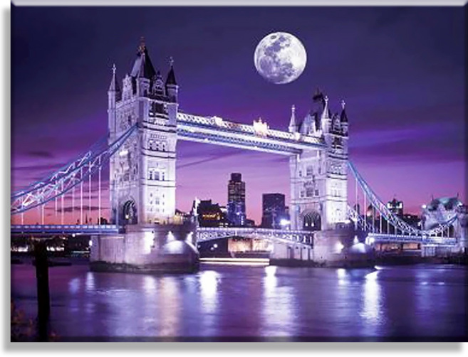 Diyee 보석십자수 캔버스형 취미 DIY세트 30x40cm, E1207 런던 타워브릿지, 1세트