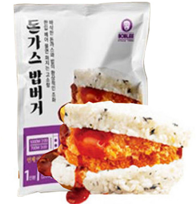 밥리 밥버거 냉동 주먹밥 아침 간편식 간식 식사대용 (돈가스밥버거), 1개, 200g