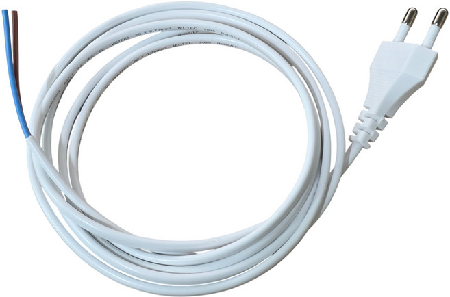 무접지 코드선 3M 코드 전기선 파워 코드전선 전원 0.75SQ 케이블, 1개, 백색