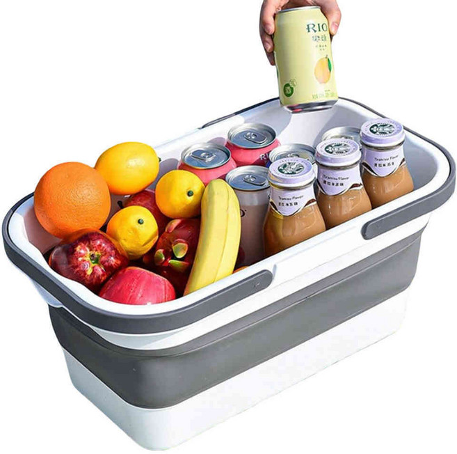 AUDOC 캠핑 접이식 폴딩 박스 아웃도어 정리함 대용량 차량용 트렁크 보관함, 1개, 1단, 화이트