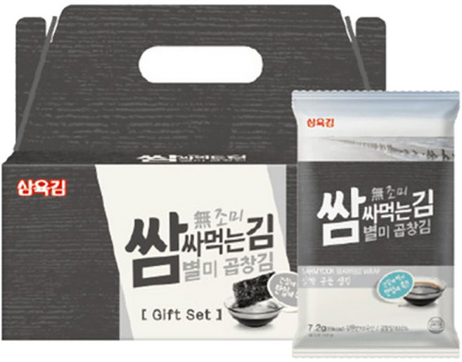 곱창 쌈 삼육김 광천김 별미 쌈싸먹는 곱창김 선물세트 7.2g x10봉 김, 10개