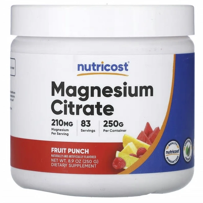 Nutricost Magnesium Citrate Fruit Punch 8.9 oz (250 g), 1개, 250g - 쿠팡